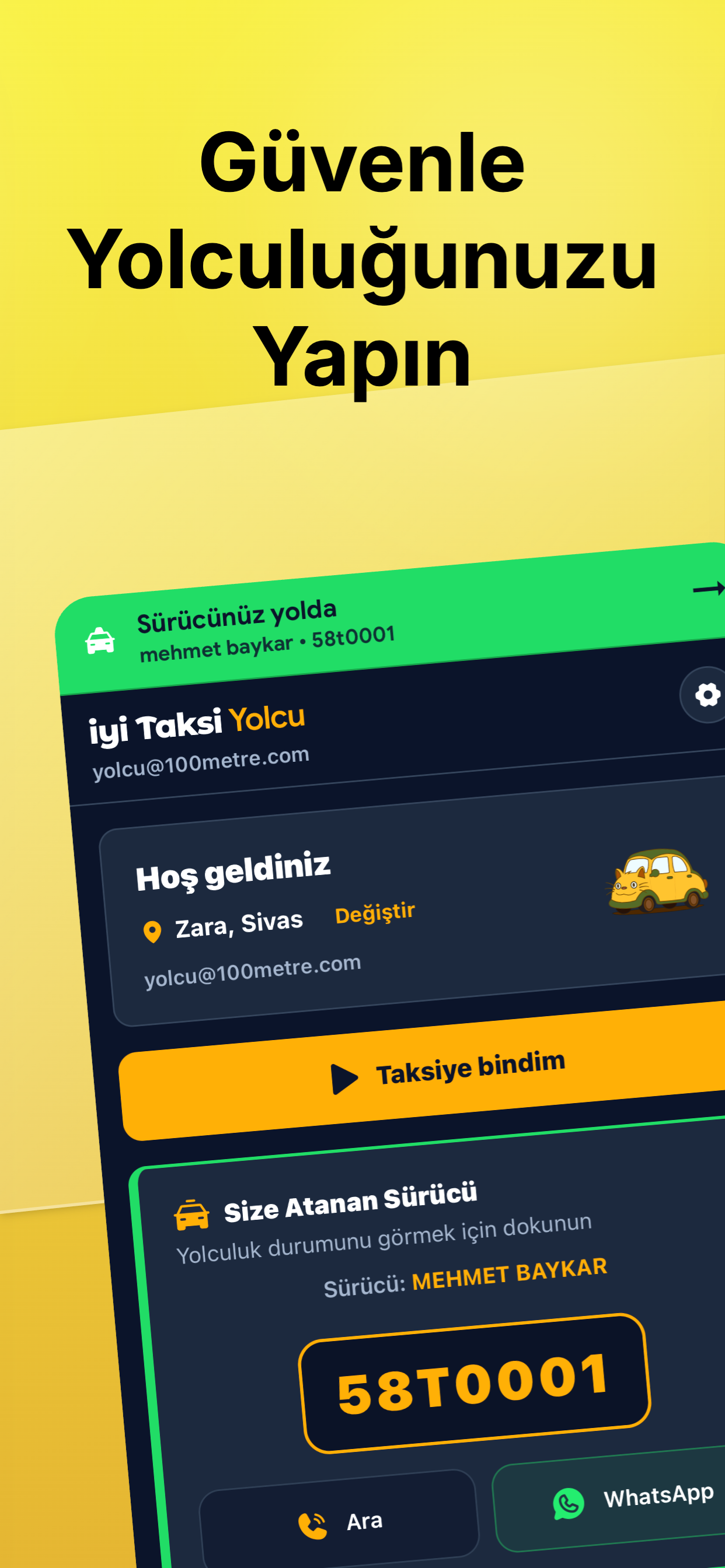 iyi Taksi yolcu ekranı — taksi çağırma ve yolculuk takibi