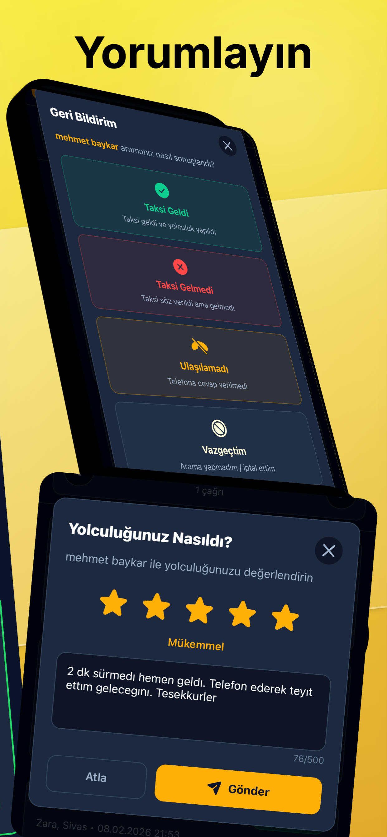 iyi Taksi — yolculuk değerlendirme